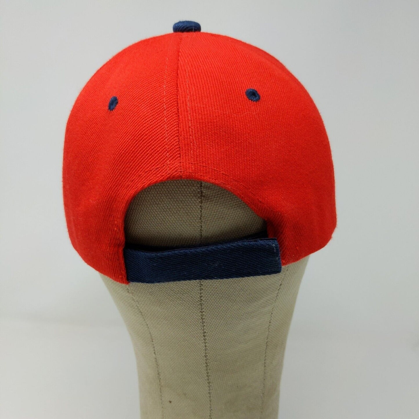 Unbranded Men's Haiti Strapback Hat Blue Red Embroidered Logo