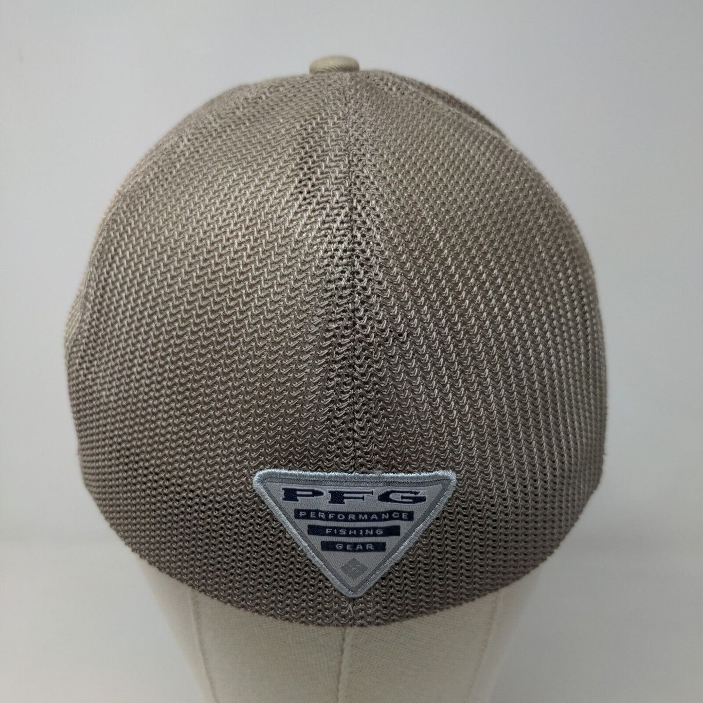 Columbia PFG Men's Fitted Hat Tan Size L/XL Embroidered Fish Flag Logo