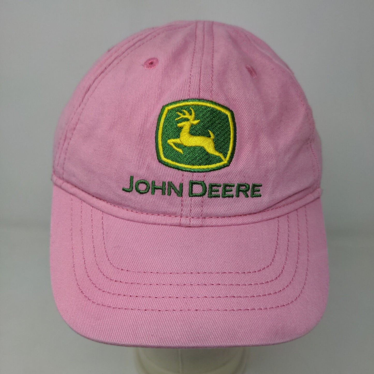 John Deere Girls Toddler Stretchy Hat Pink Size OS Embroidered Deer Logo