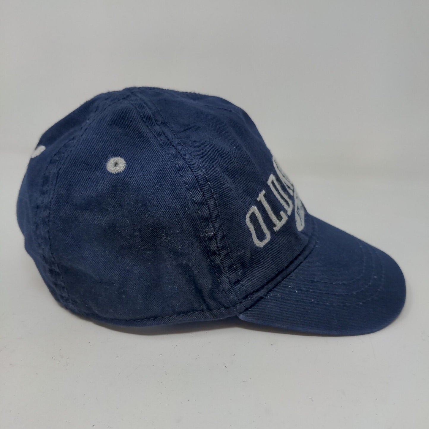 Old Navy Boy's Stretchy Hat Blue Size Small Embroidered Logo 100% Cotton
