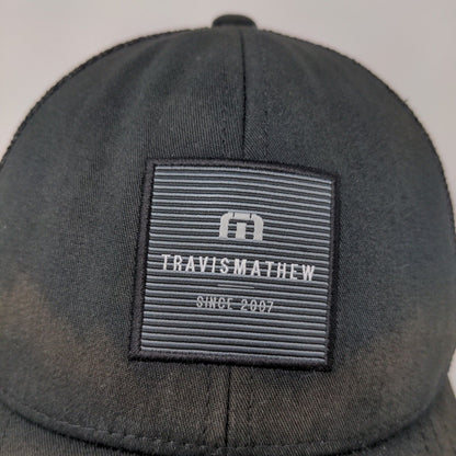 Travis Mathew Mens Snapback Meshback Hat Black Adjustable Flexfit 110 Distressed
