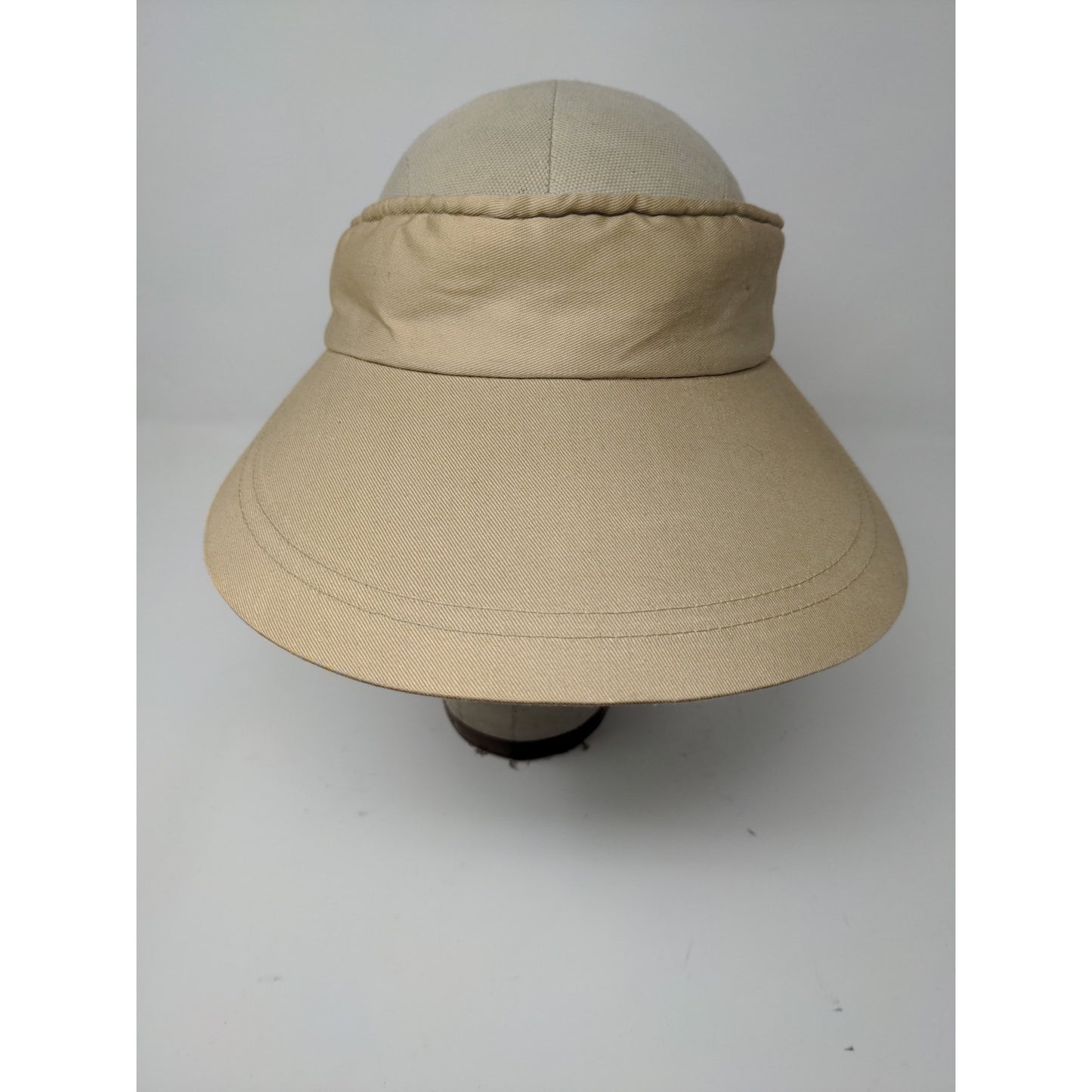 Womens Gitano Sun Visor Hat Brown Tan Beige Tie Back Blank Wide Brim