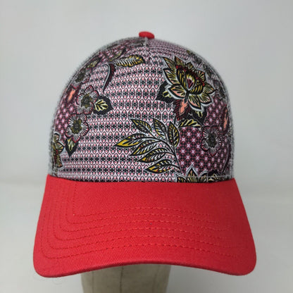 Unbranded Women's Floral Print Snapback Mesh Back Hat Pink Gray Adjustable