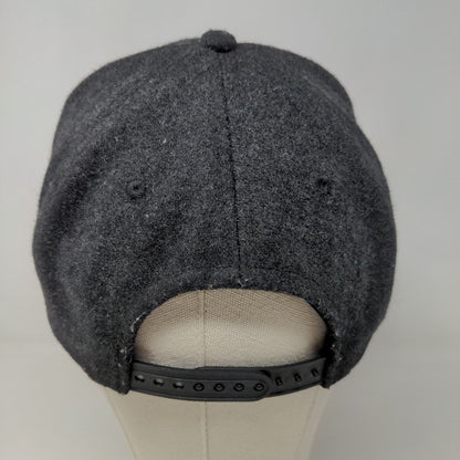 Unbranded Men's Snapback Hat Black Blank Knit Vent Holes Adjustable
