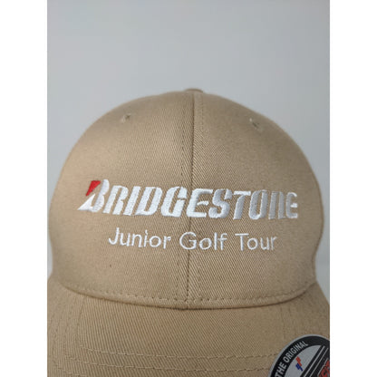 Flexfit Bridgestone Junior Golf Tour Lids Hat Size S-M Brown Tan