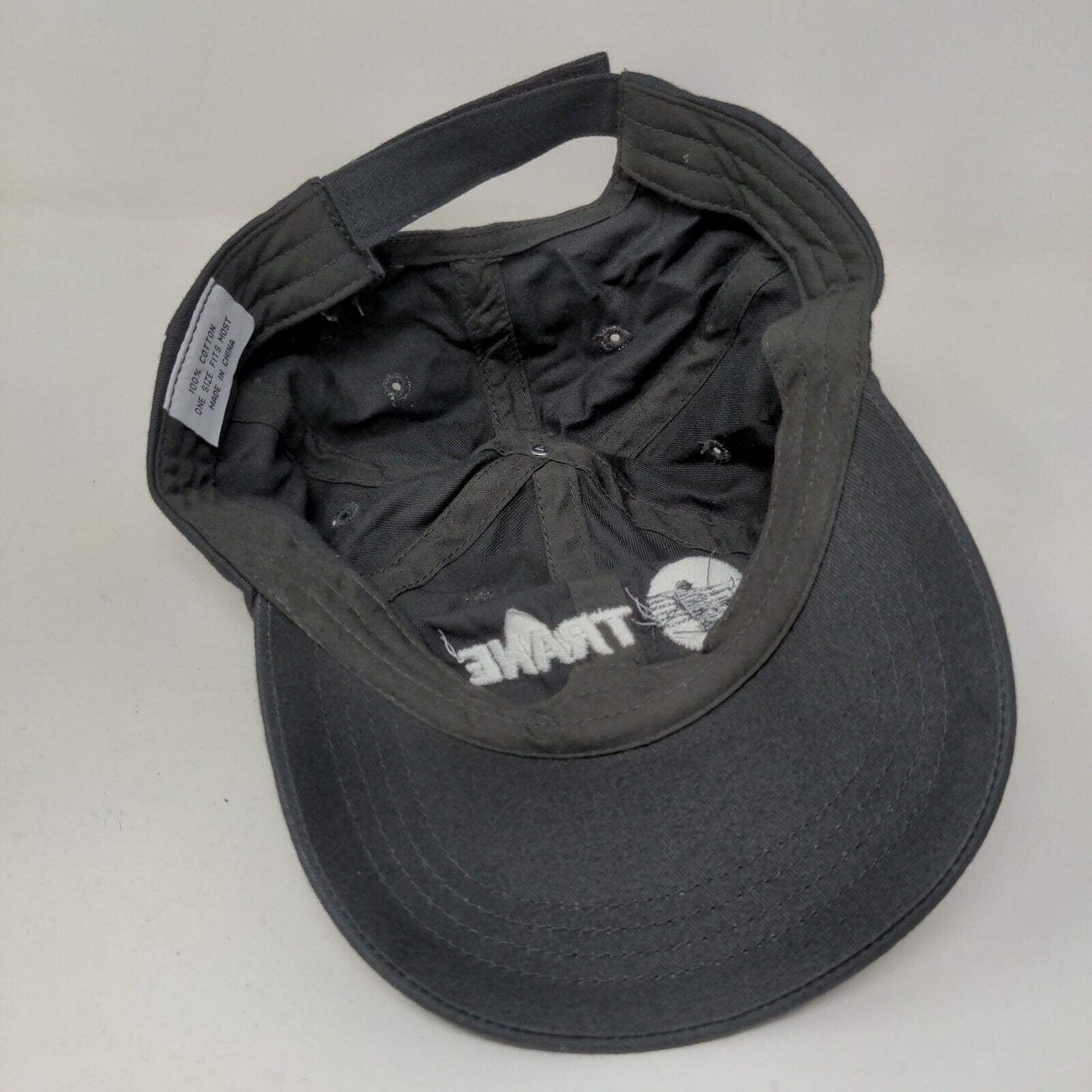 Unbranded Men's Strapback Hat Black OSFM Embroidered Logo Trane 100% Cotton