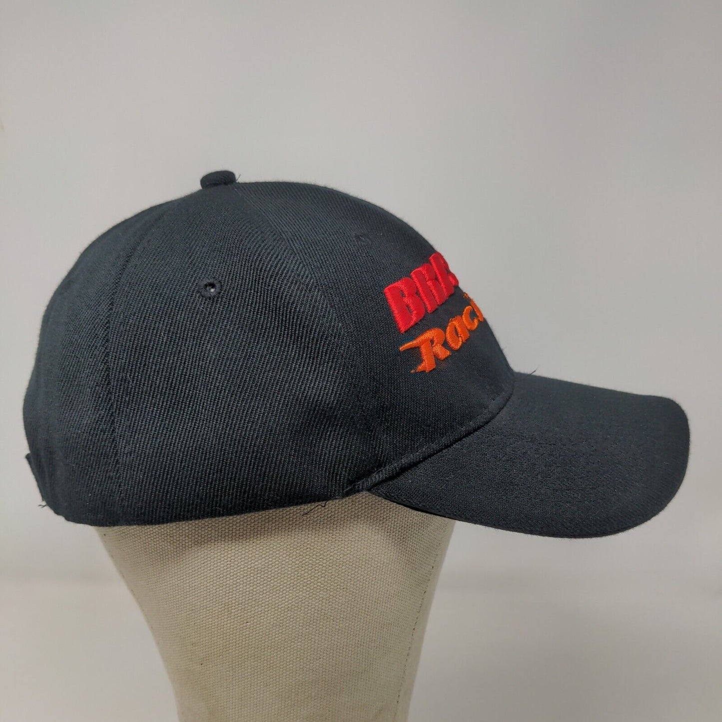 Bristol Racing Men's Strapback Hat Black Embroidered Logo Wool Acrylic Blend