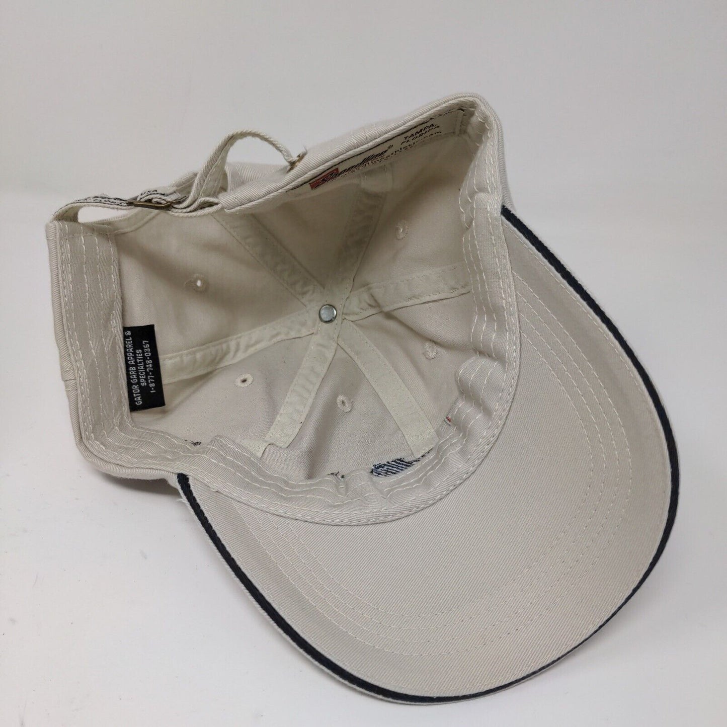 Speedline Athletic Wear Cream Strap Back Hat Cap Embroidered Logo Adjustable