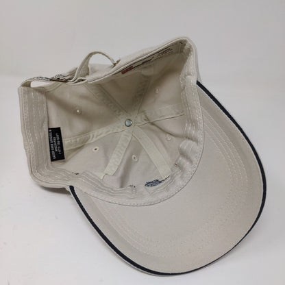 Speedline Athletic Wear Cream Strap Back Hat Cap Embroidered Logo Adjustable