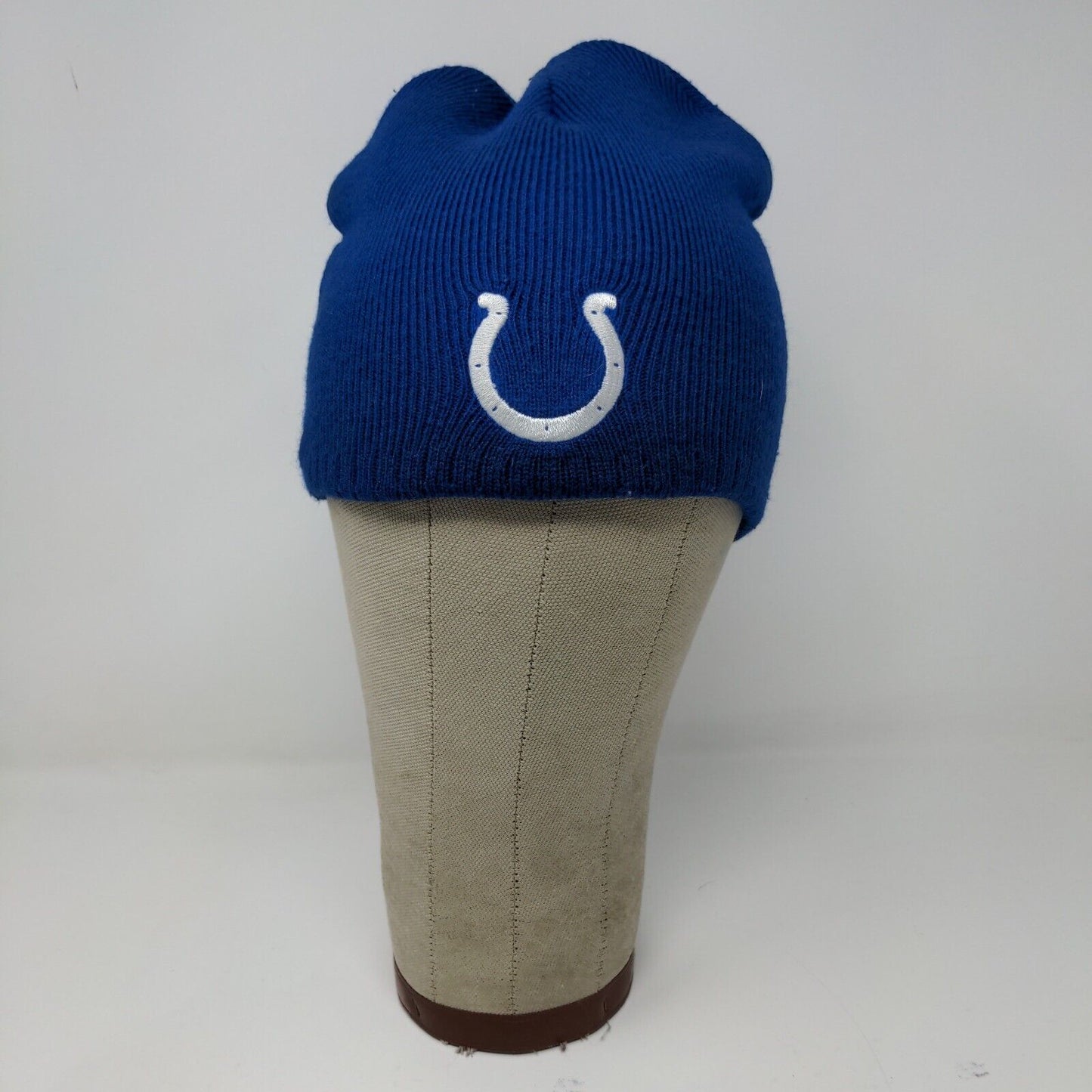 Vintage NFL Blue White Colts Beanie Hat Shane Co. Official Jeweler Embroidered