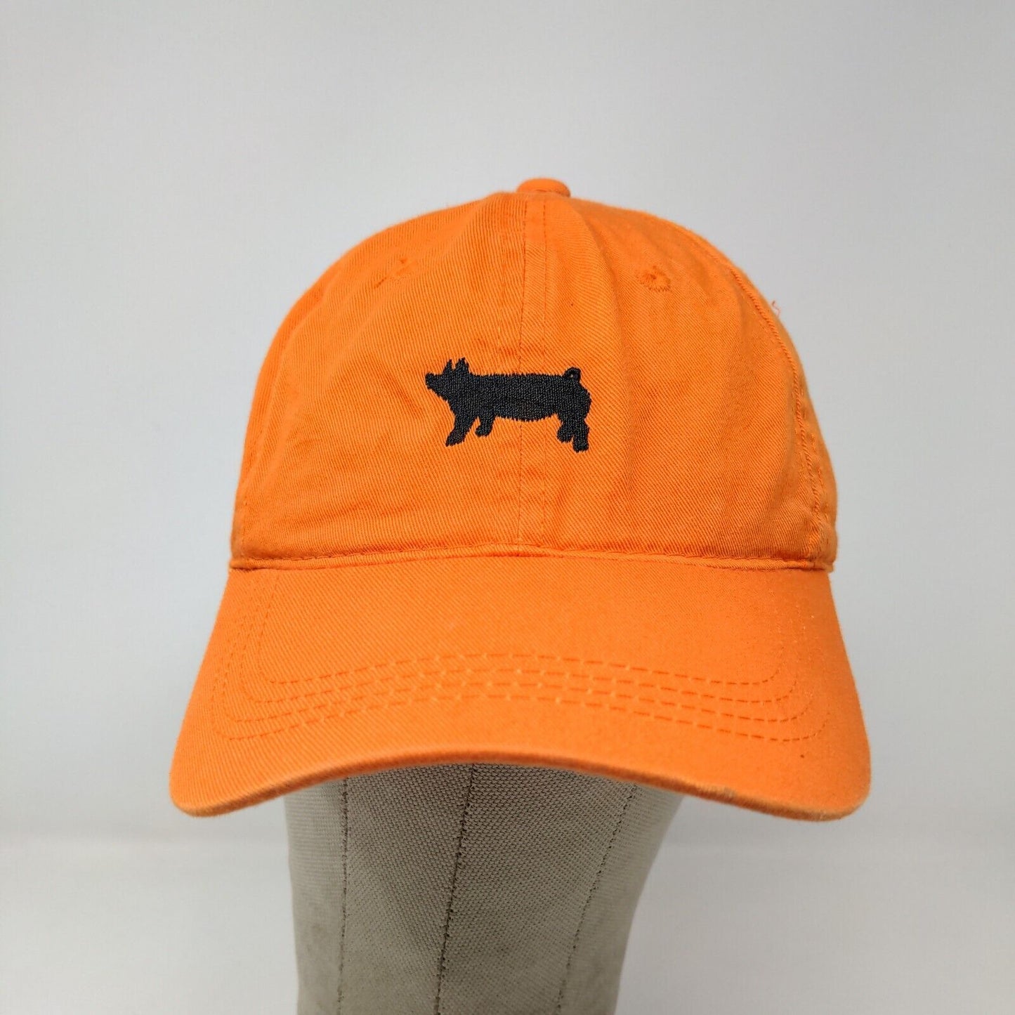 Hog Nation Men's Slideback Hat Cap Orange Size OSFM Embroidered Logo Pig