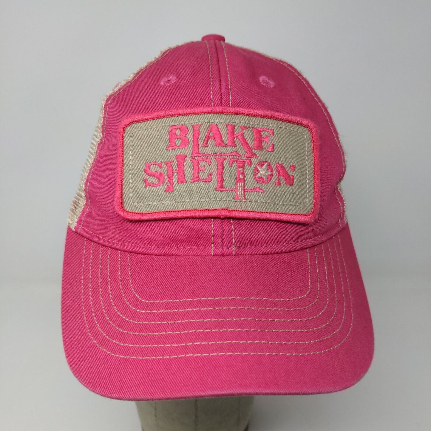 Blake Shelton Womens Snapback Mesh Back Hat Pink Adjustable Embroidered Logo