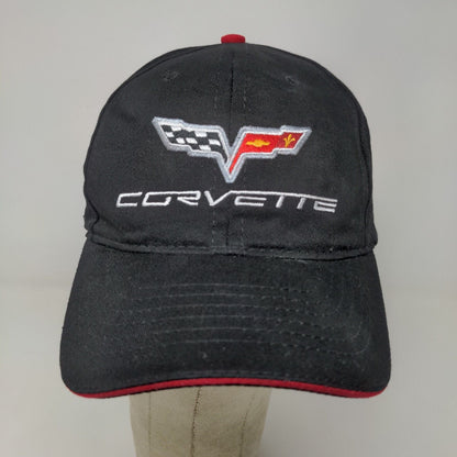 Corvette Men's Slideback Hat Black Embroidered Logo 100% Cotton