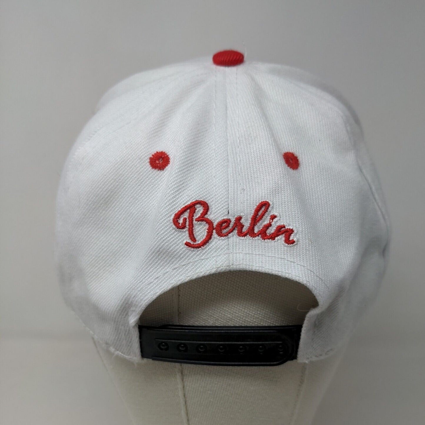 Deutschland Souvenirs Men's Snapback Hat Red White Adjustable Embroidered Logo
