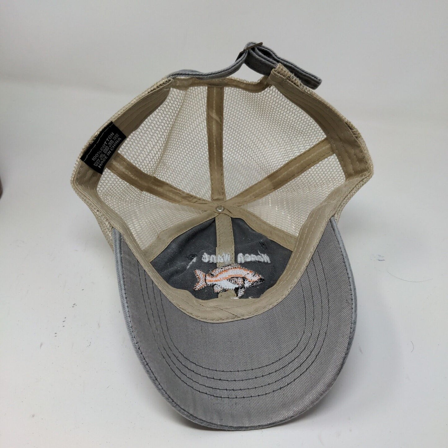 Unbranded Men's Women Want Me Fish Fear Me Slideback Mesh Back Hat Gray Tan