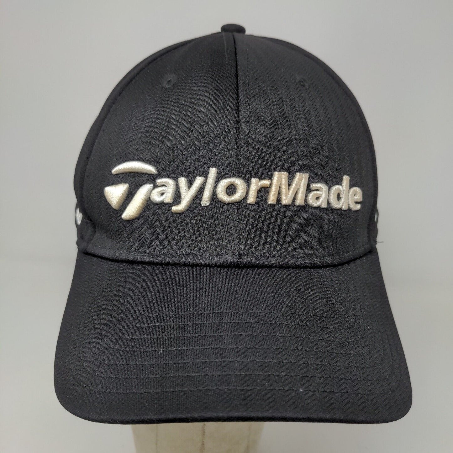 TaylorMade Men's Strapback Hat Black OSFA Embroidered Logo Spell Out