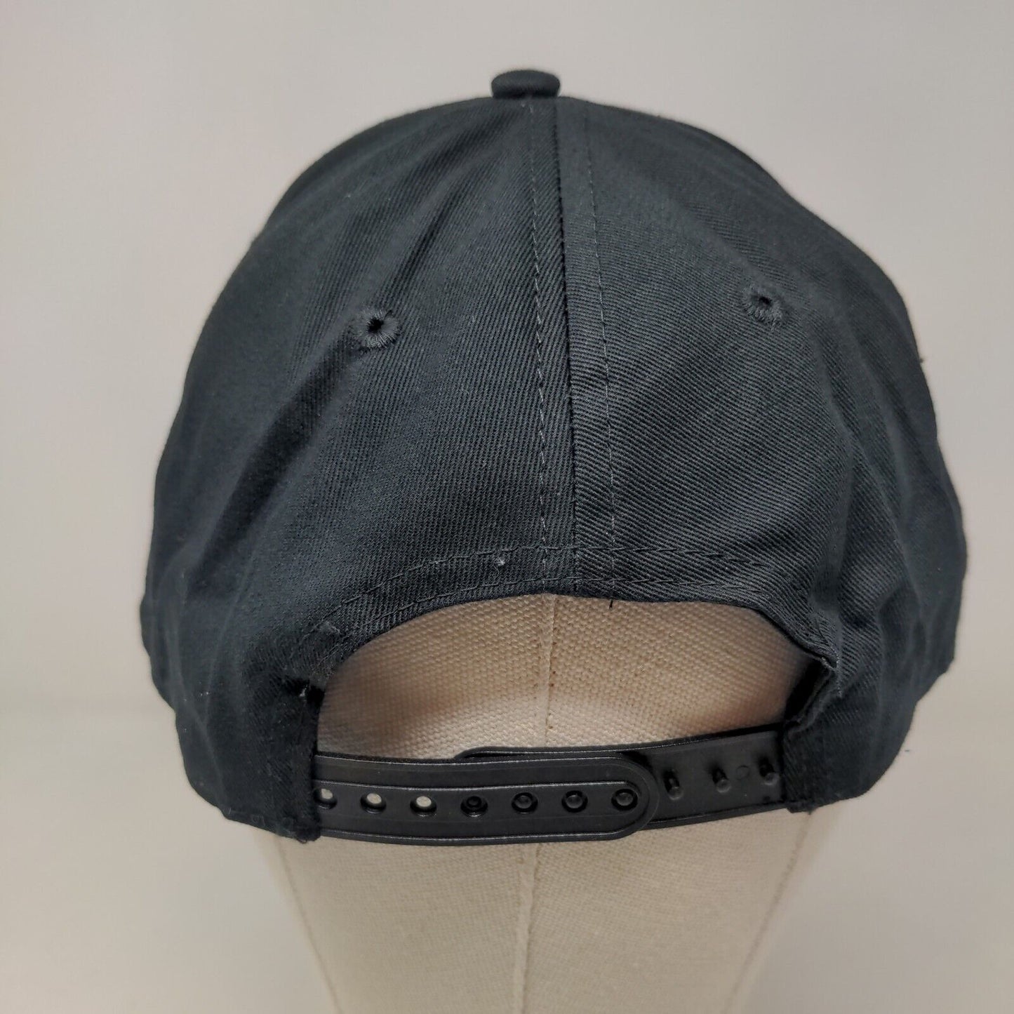 Unbranded Men's Snapback Hat Black Blank Size OSFA Vent Holes Cotton