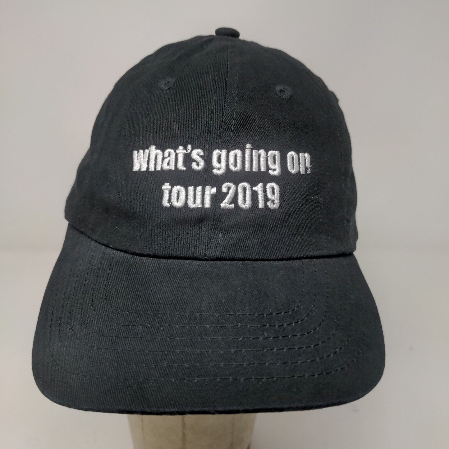 Big X Men's Slideback Hat Black Adjustable What's Going On Tour 2019 Embroidered