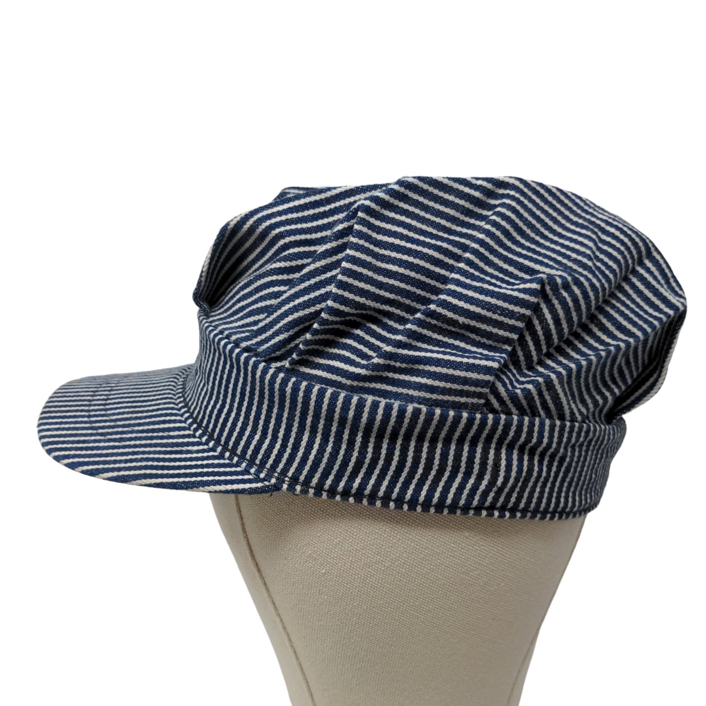 Unbranded Boy's Youth Train Conductor Hat Blue White Striped Billed