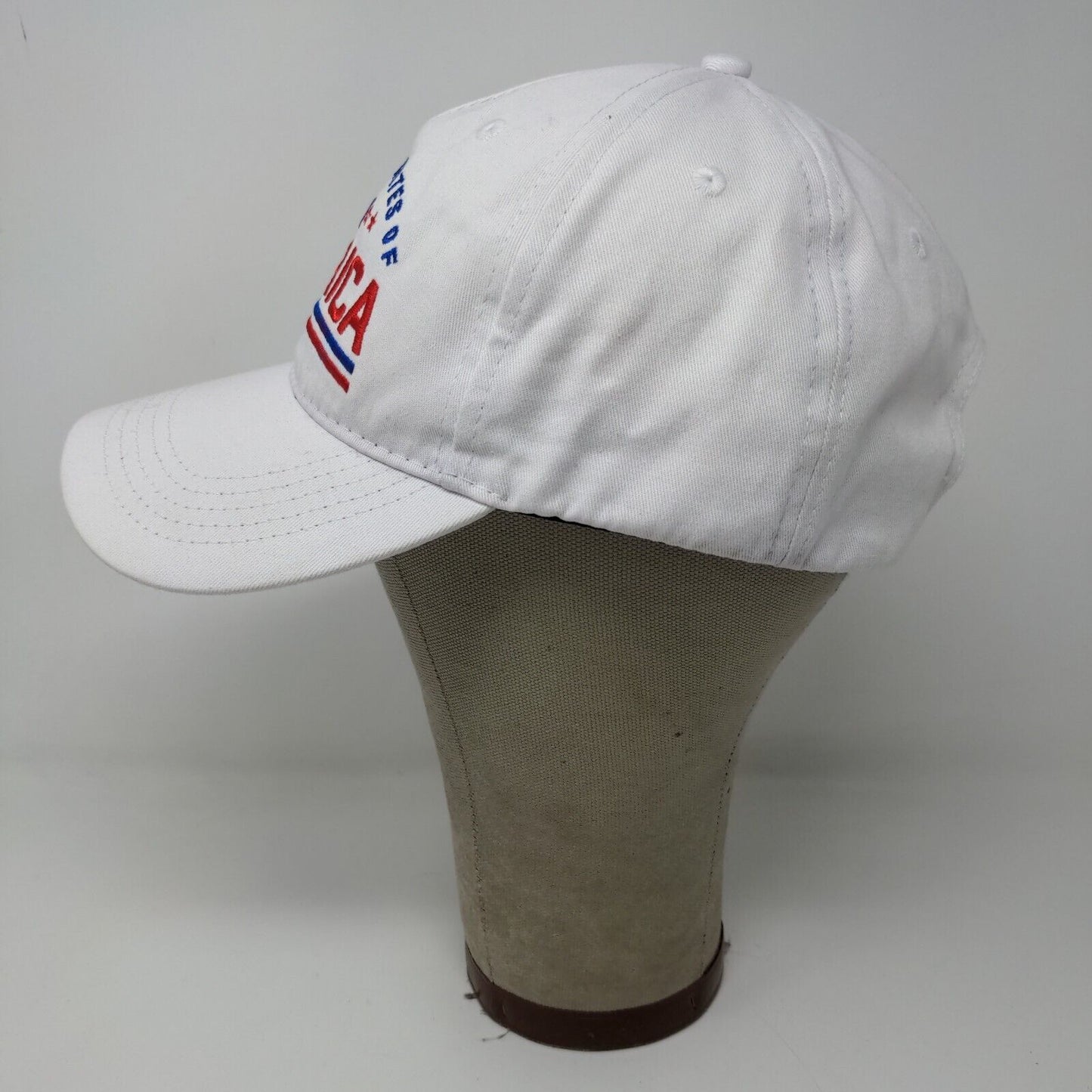 United States of America 1776 Slideback Patriotic Hat White Adjustable