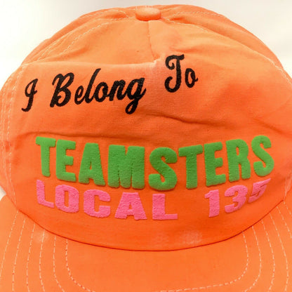 I Belong to Teamsters Local 135 Union Hat Snapback Orange Indianapolis