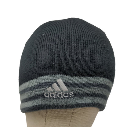 Adidas Climawarm Men's Beanie Hat Cap Black Gray Striped Knit