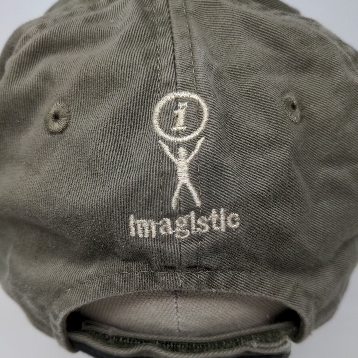 Imagistic Mens Strapback Hat Beige Adjustable Port Authority Embroidered Logo