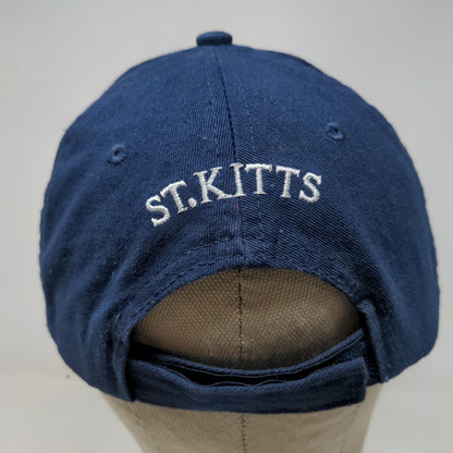 St. Kitts & Nevis Men's Strapback Hat Blue 58CM Embroidered Beach Logo