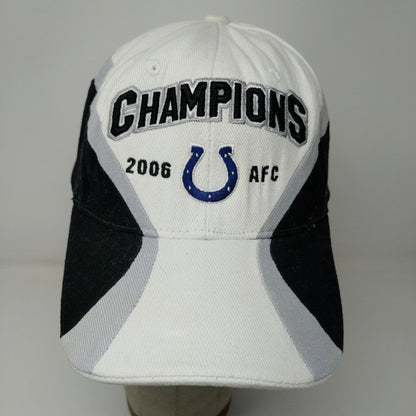 NFL Mens Indianapolis Colts 2005 AFC Champions Strapback Hat White OSFA Logo