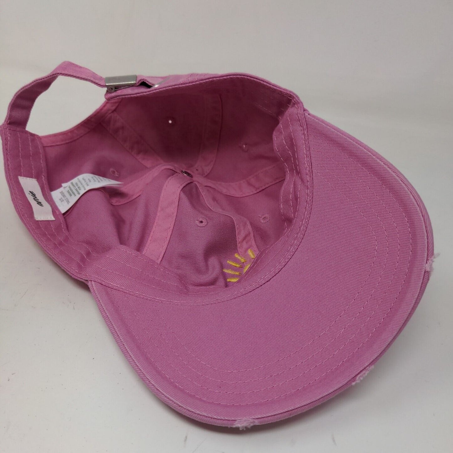 Aerie Women's Slideback Hat Pink Size OS Embroidered Sun Logo 100% Cotton