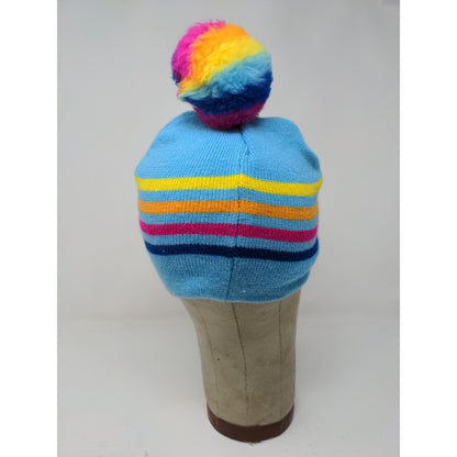 MLP My Little Pony Rainbow Dash Low Beanie Hat Blue Rainbow Embroidered Logo OS