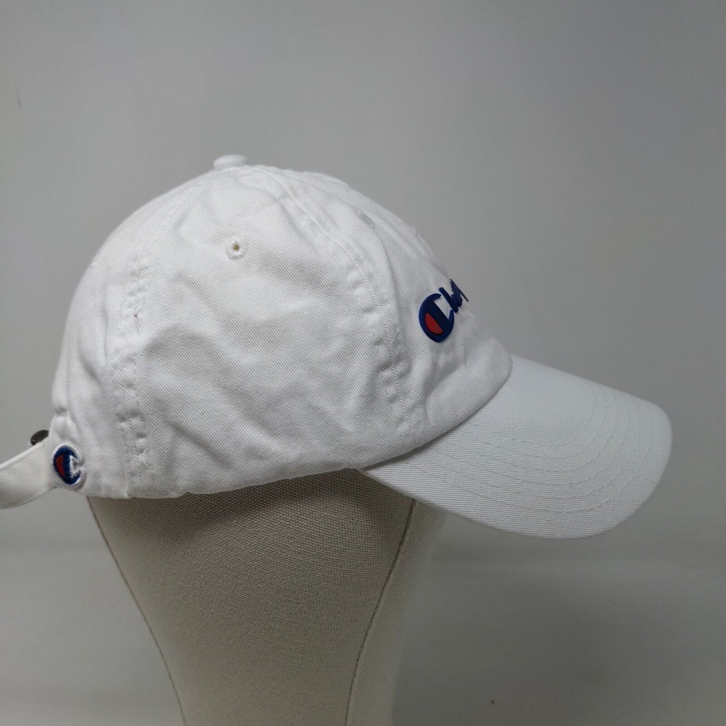 Champion Men's Slideback Hat White OSFA Embroidered Logo 100% Cotton