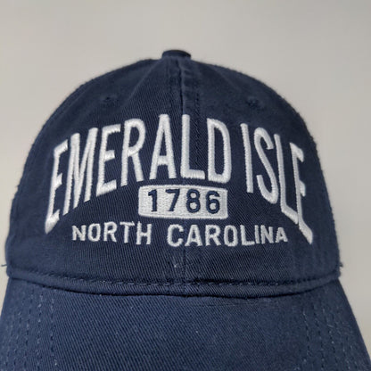 Wings Emerald Isle North Carolina Strapback Hat Blue Adjustable Embroidered