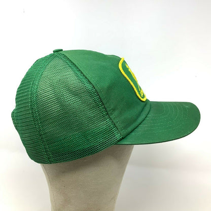 VTG John Deere SnapBack Mesh Back Hat Embroidered Logo Green Swingster Made USA