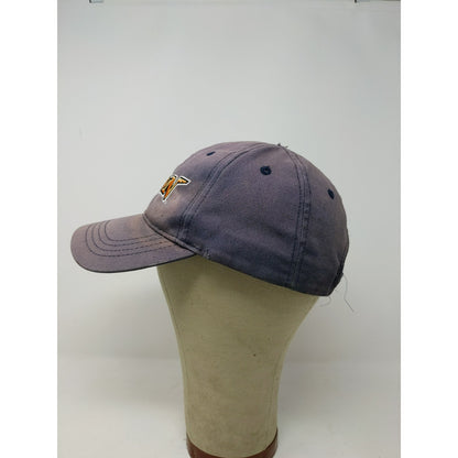 Cedar Point Valravn Rollercoaster Strapback Adjustable Hat Distressed Blue