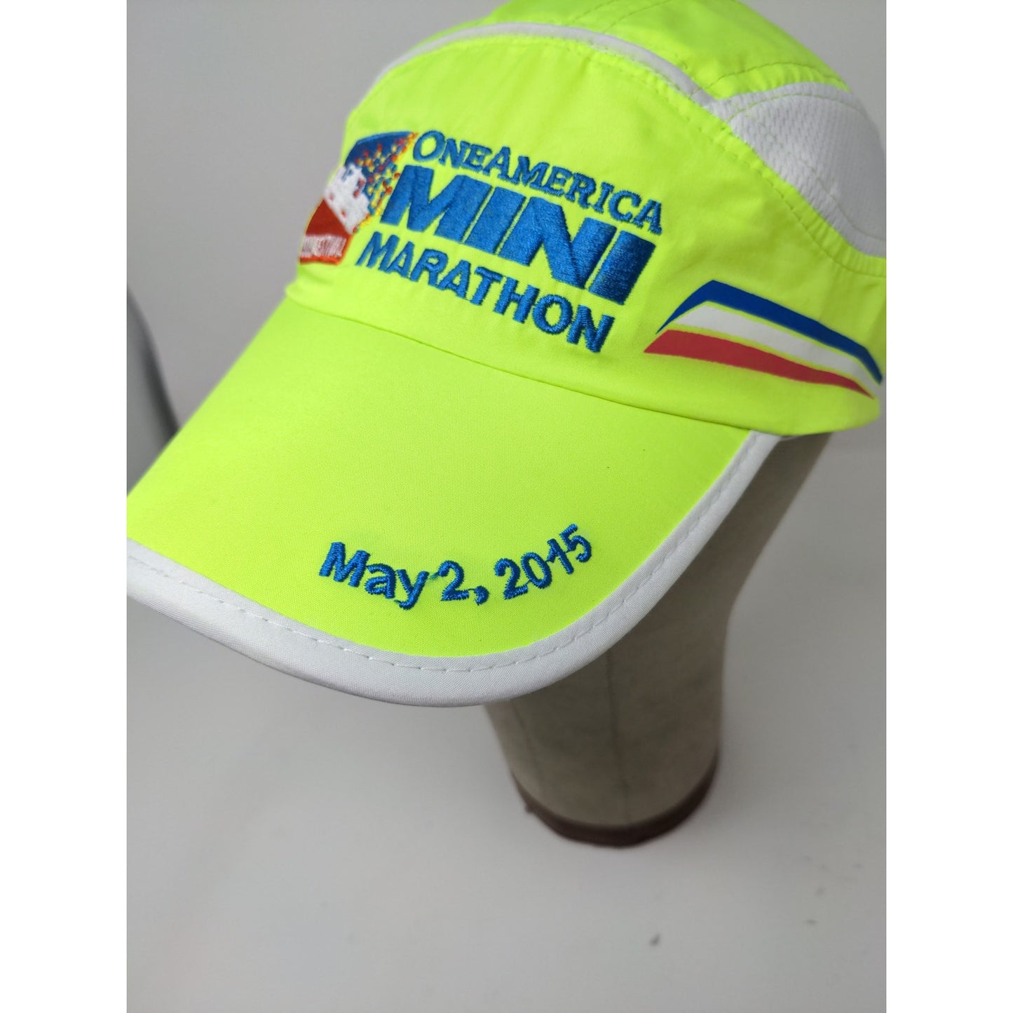 Indy 500 Festival 2015 Mini Marathon Strapback Hat Green Yellow Embroidered