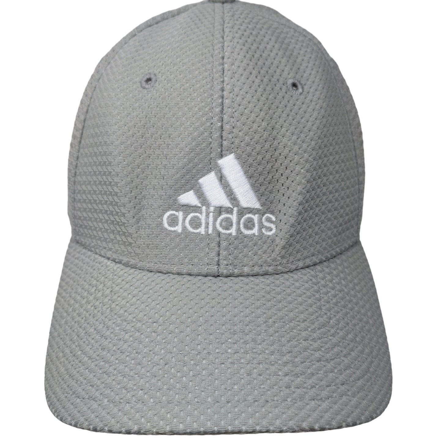 Adidas Men's Fitted Hat Gray Size L/XL Embroidered Logo 100% Polyester