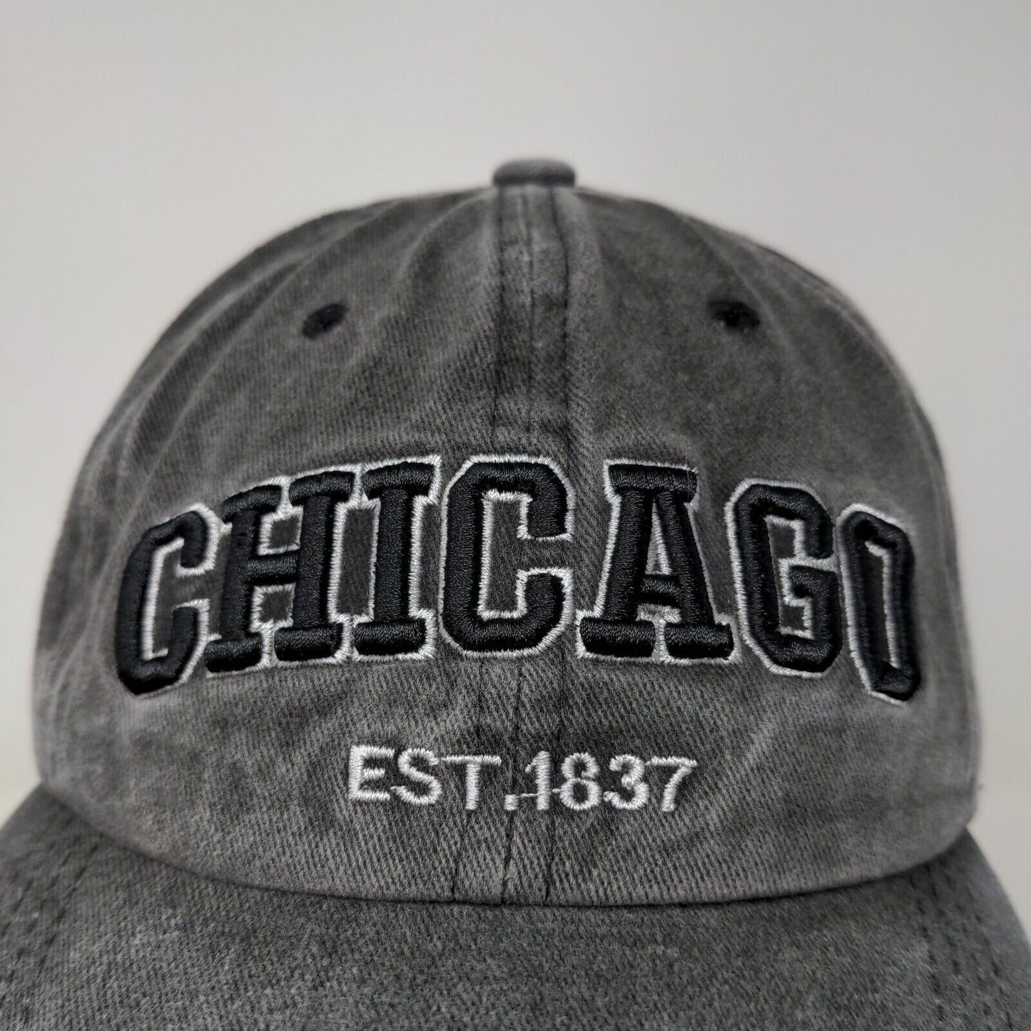 Chicago Men's Slideback Hat Gray Adjustable Embroidered Logo