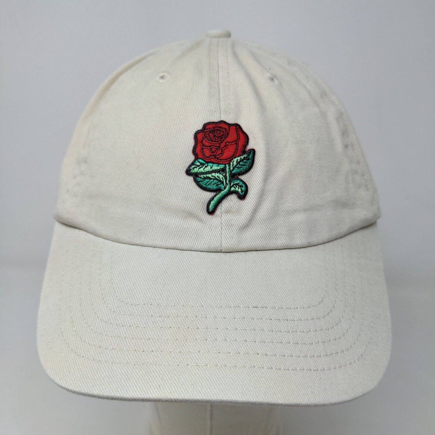 Head Shot Men's Slideback Hat Tan Size OSFM Embroidered Rose Logo