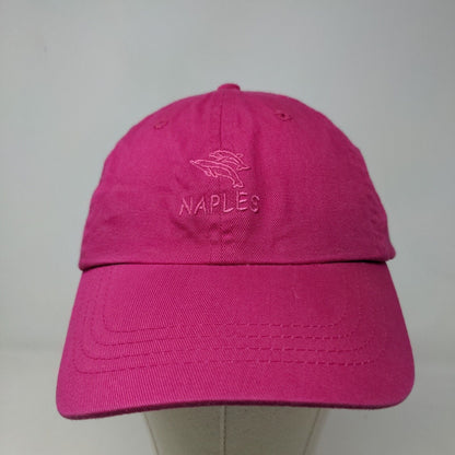 Distinctive Headwear Women's Strapback Hat Pink Embroidered Naples Logo Dolphins