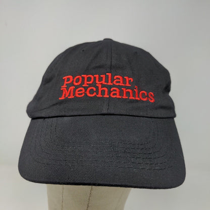 Popular Mechanics Men's Strapback Hat Black Embroidered Logo