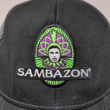 Sambazon Men's Snapback Mesh Back Hat Black OSFM Embroidered Logo
