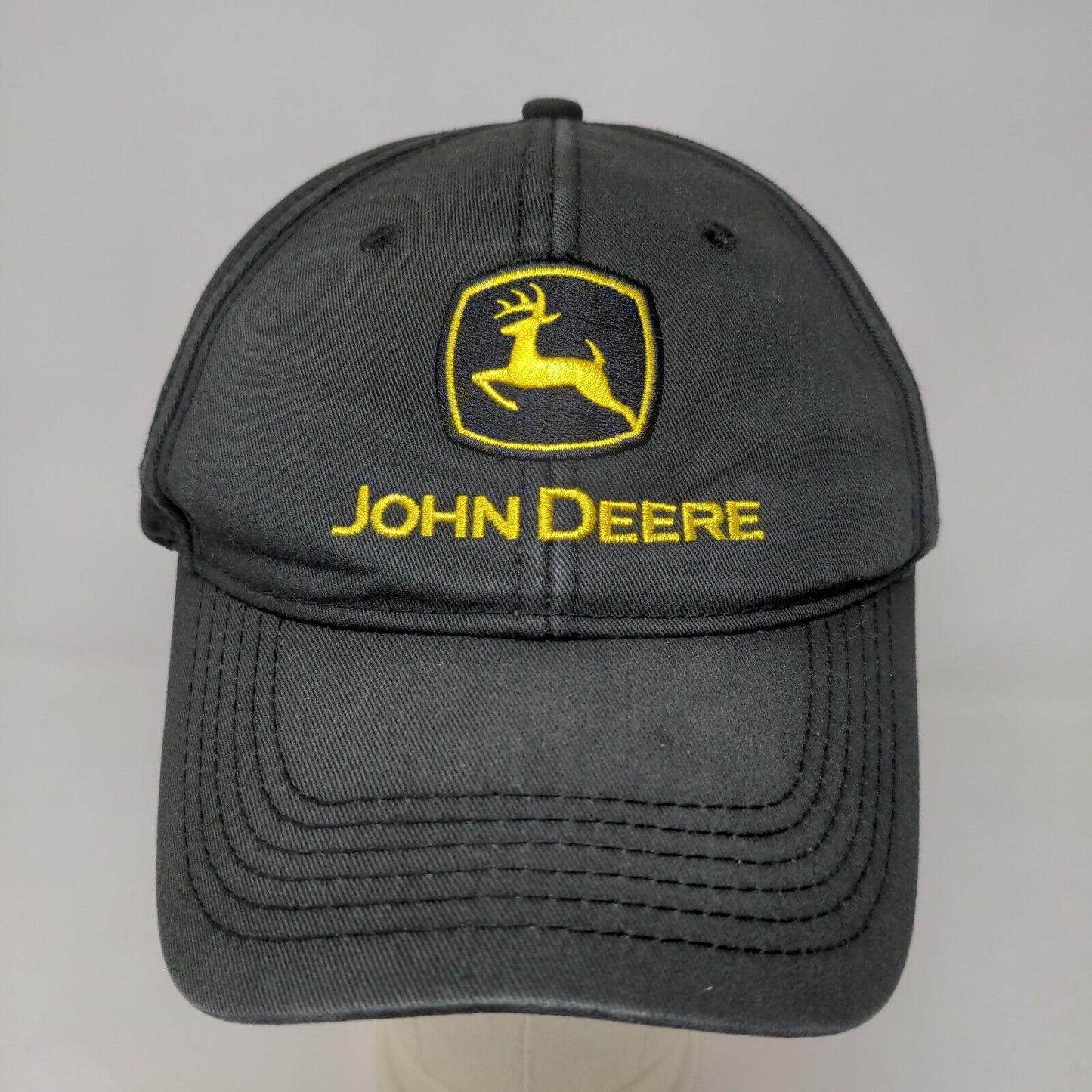 John Deere Men's Snapback Hat Black OSFA Embroidered Logo 100% Cotton