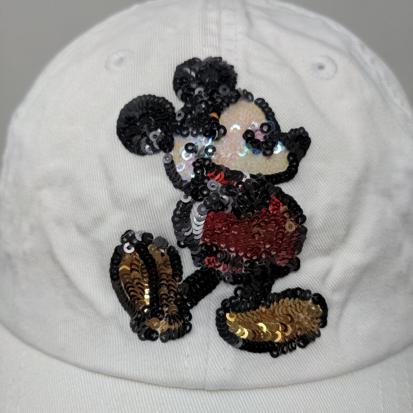 Disney Parks Men's Mickey Mouse Hat White Size Adult Strapback Shiny Official