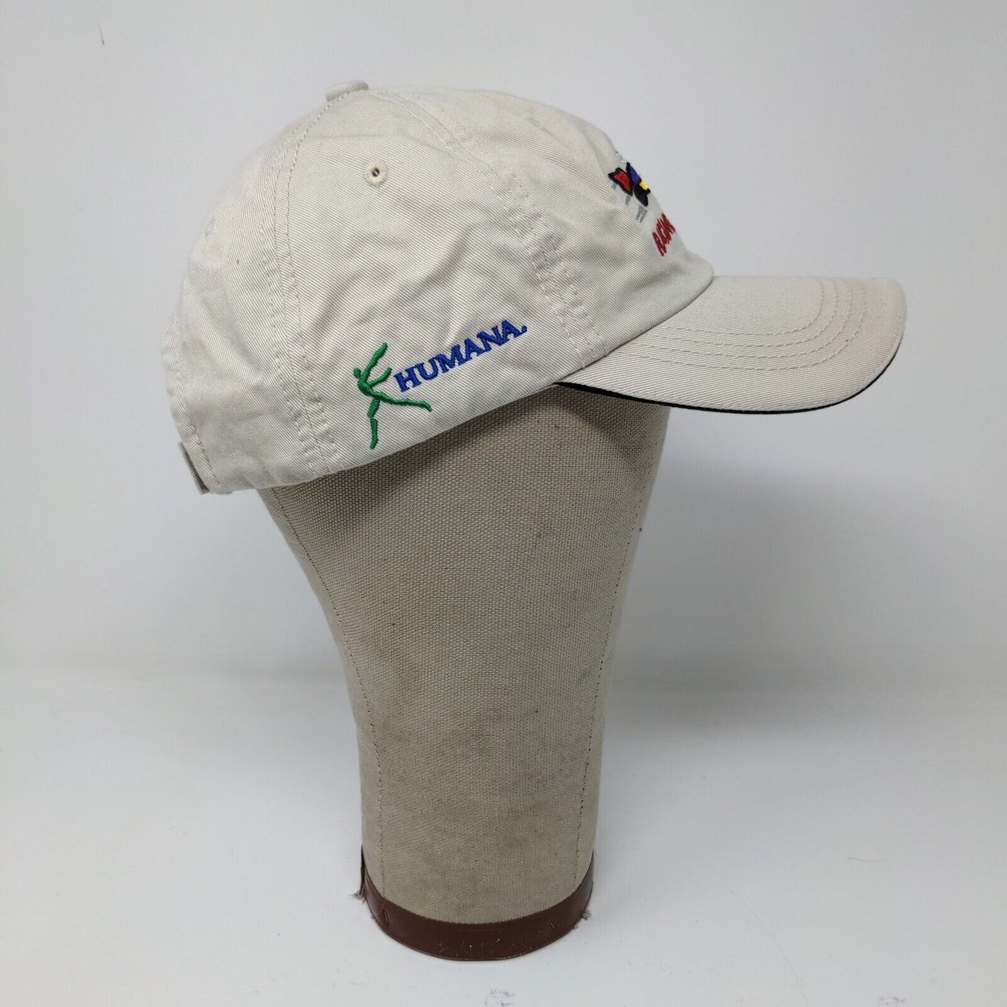 Racing for Kids Mens Strapback Hat Beige Adjustable Embroidered Car Logo