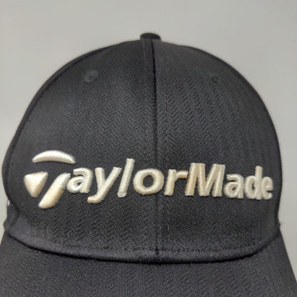 TaylorMade Men's Strapback Hat Black OSFA Embroidered Logo Spell Out