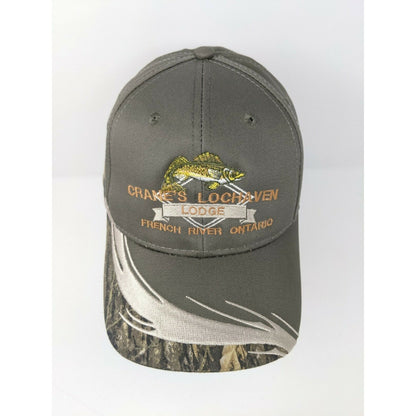 Cranes Lochaven Lodge Strapback Hat Adjustable Camo & Gray French River Ontario