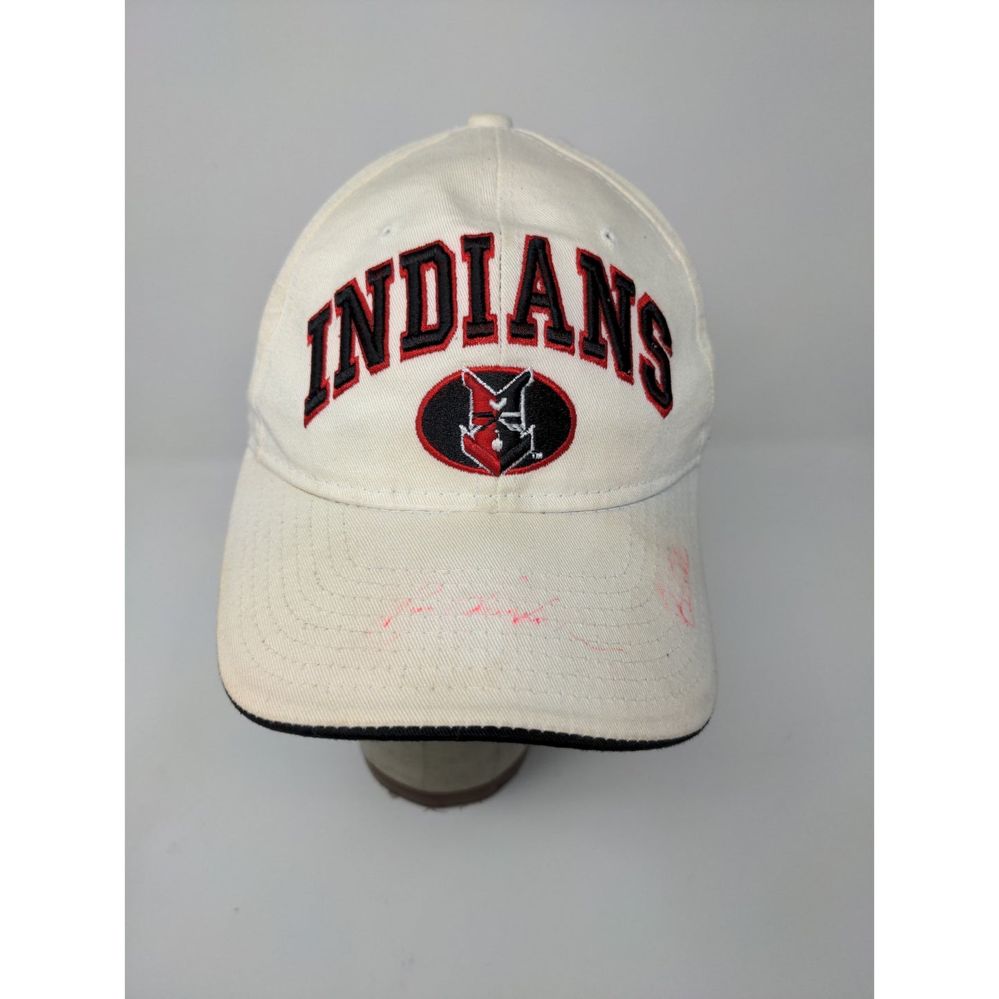MLB Indianapolis Indians Snapback Hat Embroidered Cream Autographed SEE DESC