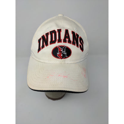 MLB Indianapolis Indians Snapback Hat Embroidered Cream Autographed SEE DESC
