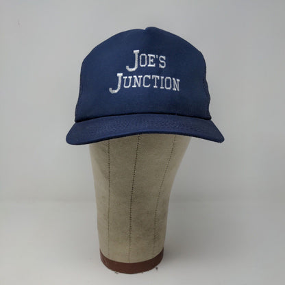 Joe's Junction Blue Snapback Meshback Hat Cap Made in USA Embroidered Spell Out